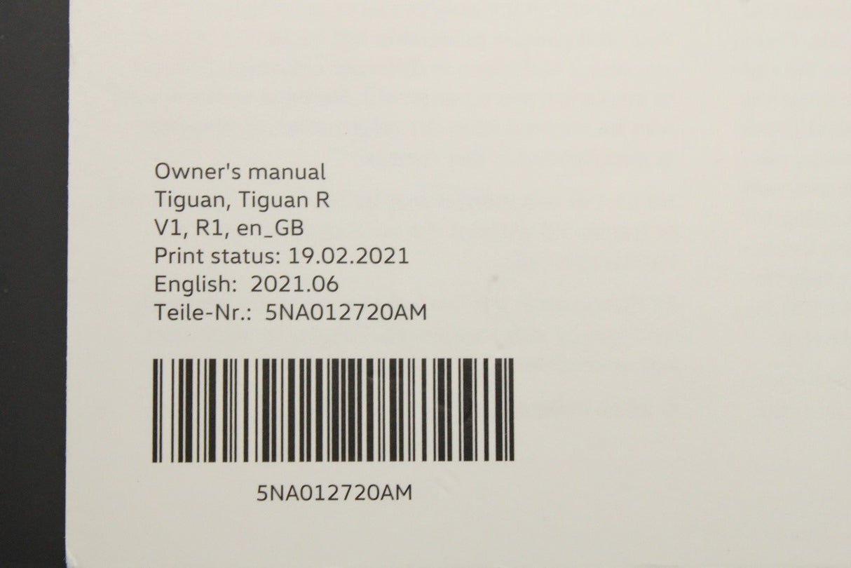 VW Tiguan, Tiguan R owners manual (edition 06.2021) 5NA012720AM