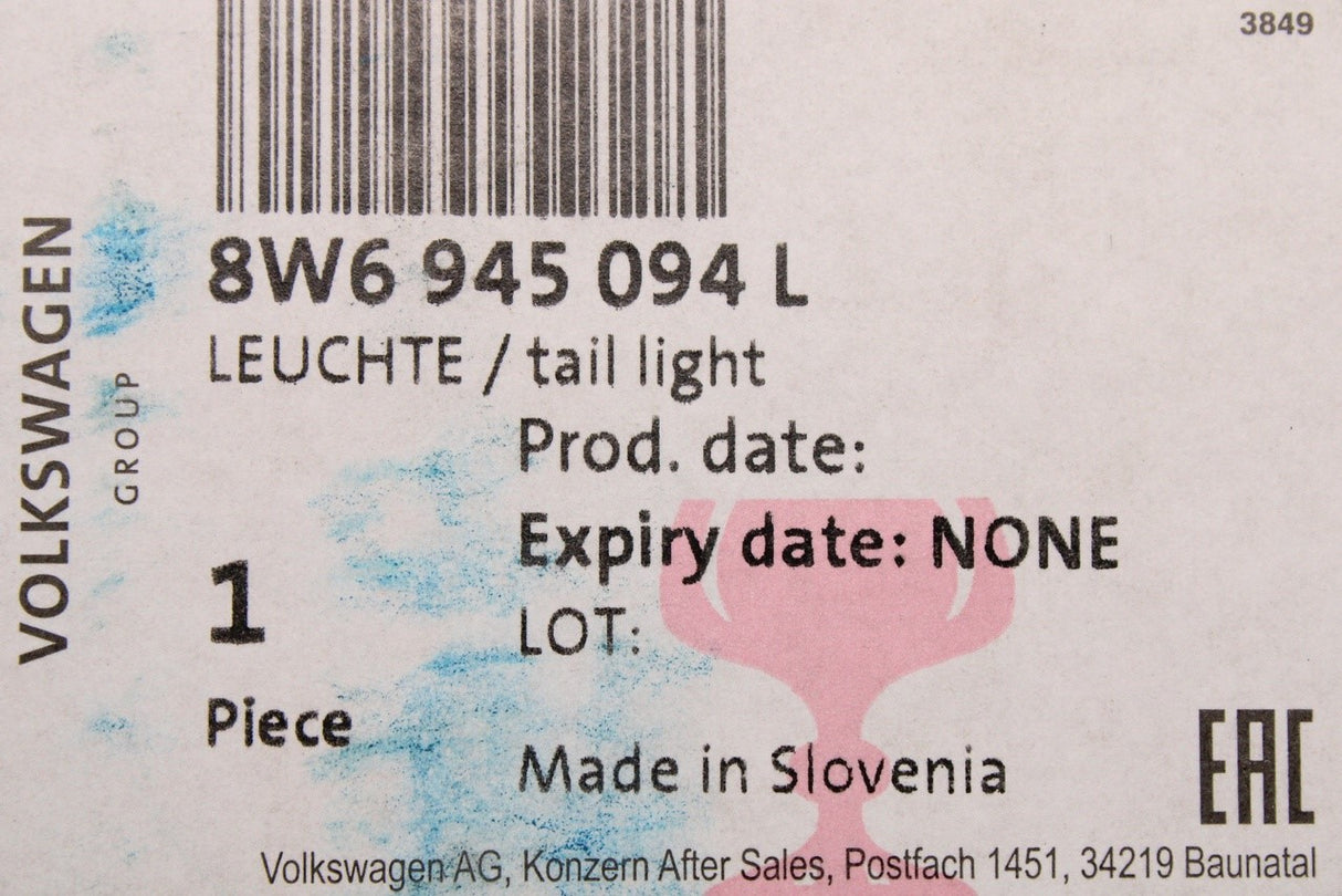 Audi A5 S5 2017-on inner LED tail light (right) 8W6945094L