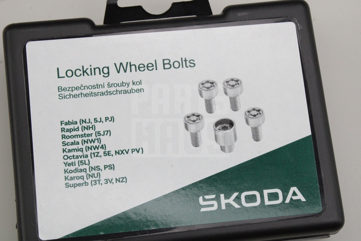 Skoda Fabia Octavia Kodiaq anti-theft locking wheel bolts kit 000071597C