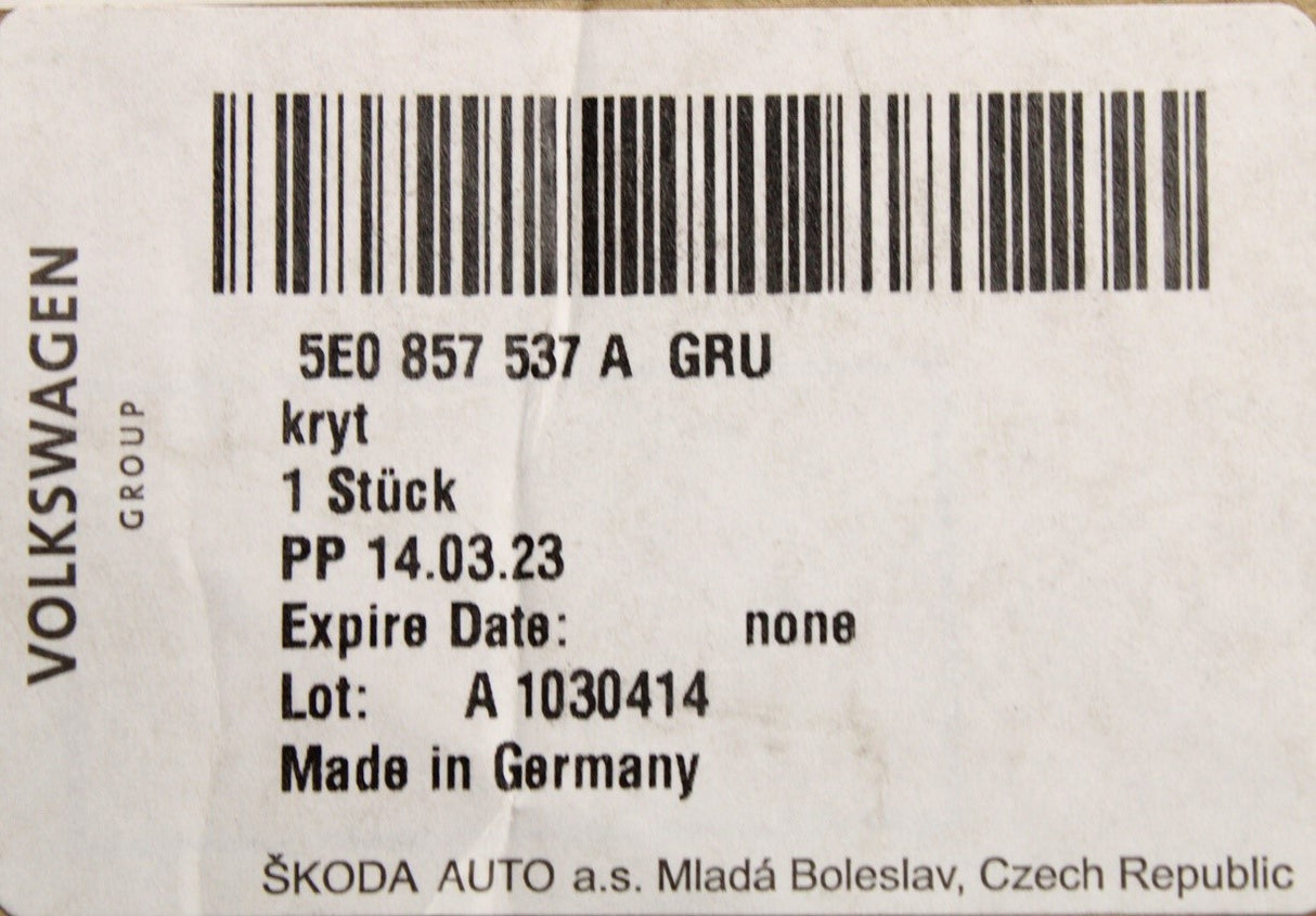 Skoda Octavia 2013-21 wing mirror cover cap primed (left) 5E0857537A GRU