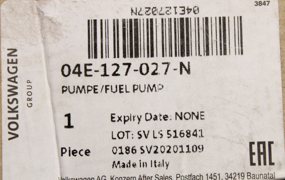 VW Audi Skoda SEAT 1.0 1.4 TSI TFSI high pressure fuel pump 04E127027N