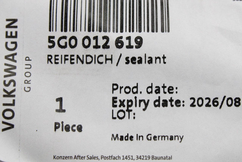 VW Audi Skoda SEAT TMS tyre repair sealant kit 450ml 5G0012619