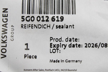 VW Audi Skoda SEAT TMS tyre repair sealant kit 450ml 5G0012619
