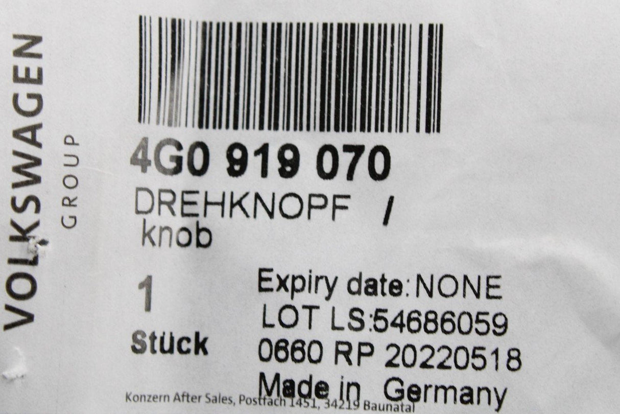 Audi A6 S6 RS7 C7 A7 S7 RS7 volume control adjustment knob 4G0919070