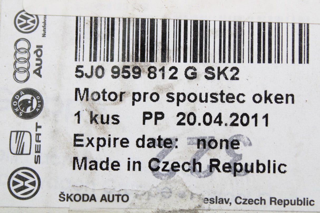 Skoda Roomster 06-10 window regulator motor (right rear) 5J0959812G SK2