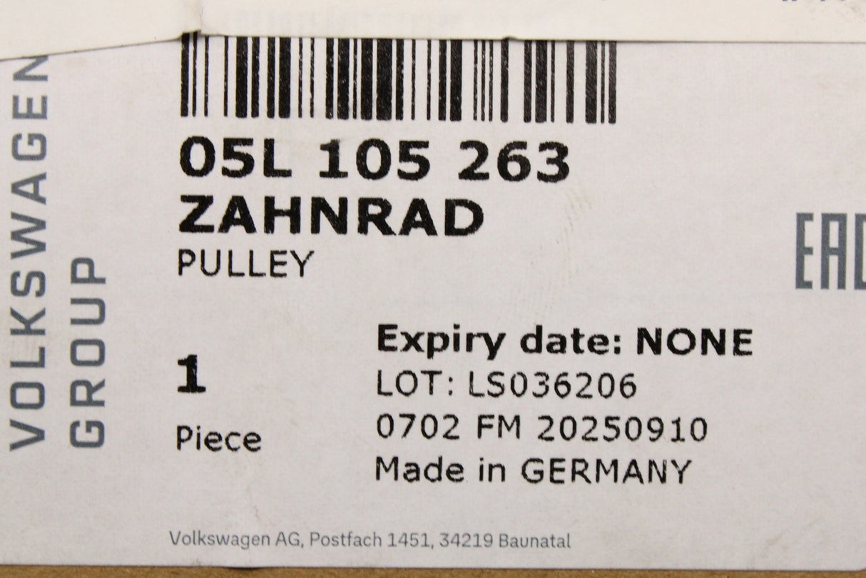 Skoda Kamiq Karoq Scala 1.6 2.0 TDI crankshaft belt pulley 05L105263