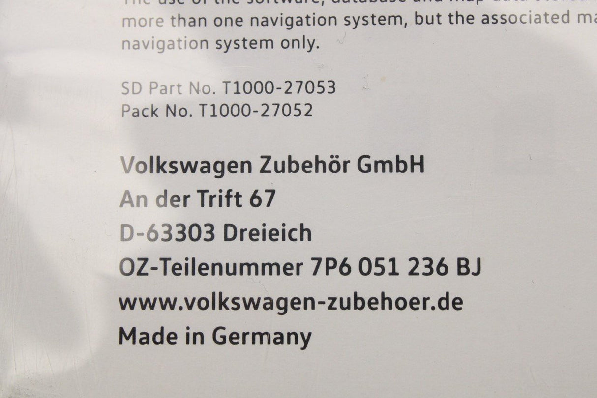 VW Touareg 11-18 Navigation SD memory card Euro V13 (RNS850) 7P6051236BJ