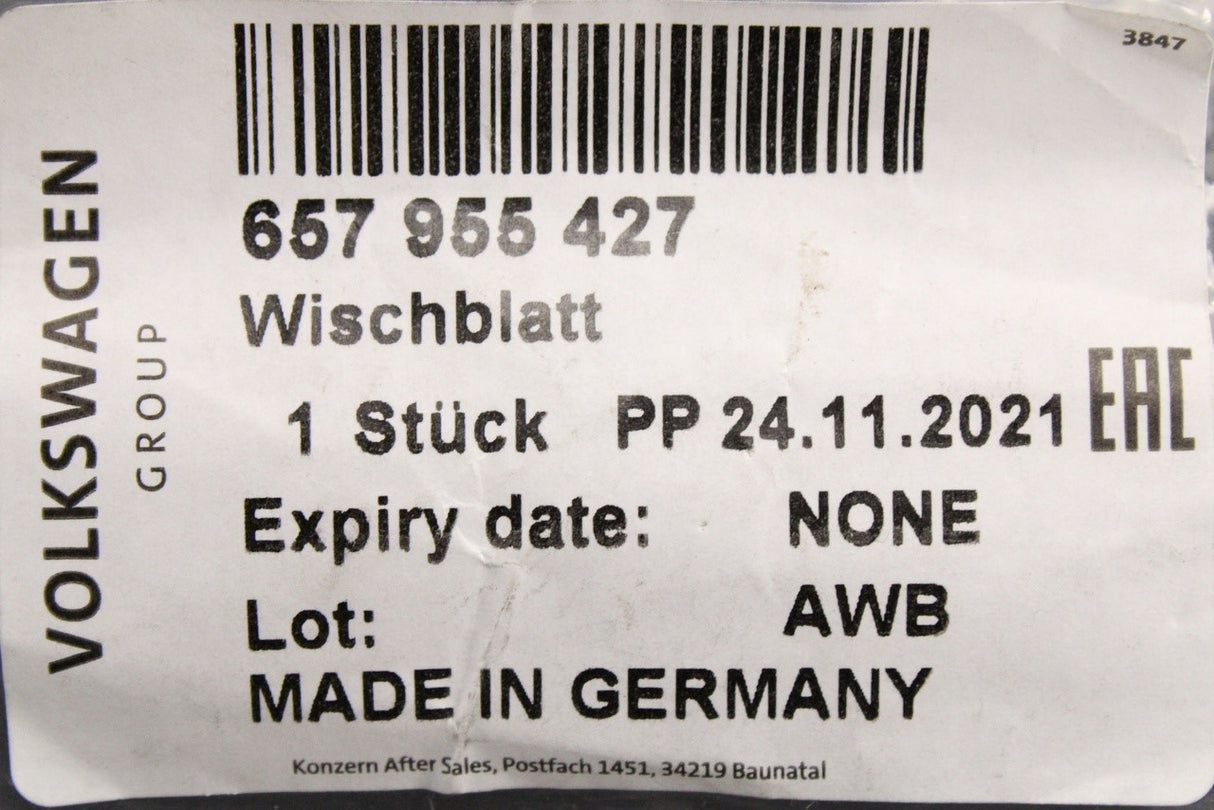 Skoda Scala Kamiq 2019-on rear screen wiper blade 657955427