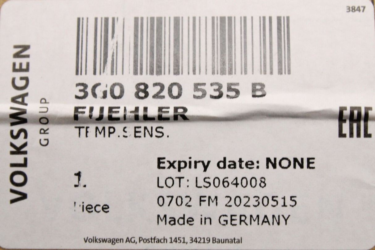 VW Passat B8 2018-2024 external temperature sensor 3G0820535B