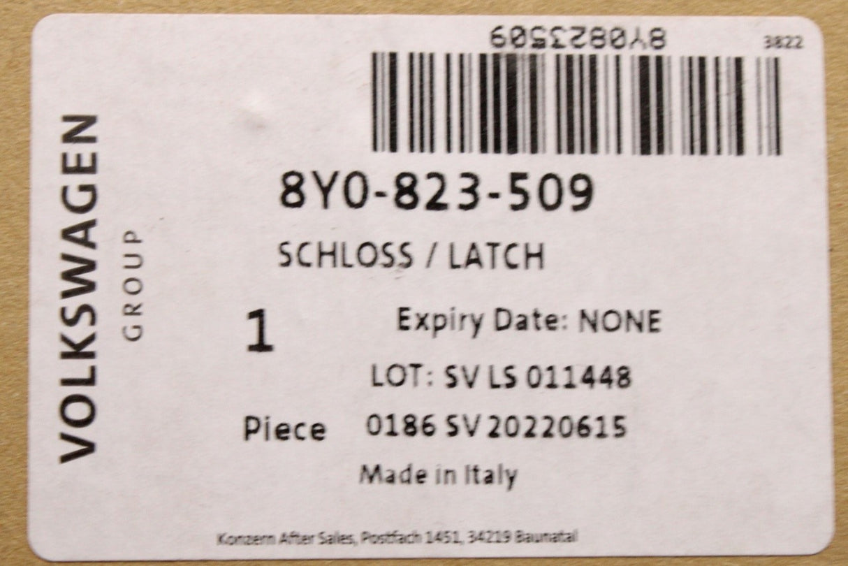 Audi A3 S3 RS3 8Y 2020-on bonnet lock latch (left/right) 8Y0823509