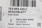 VW Transporter T6 Tailgate rear aero wiper blade 400mm 7E0955425C