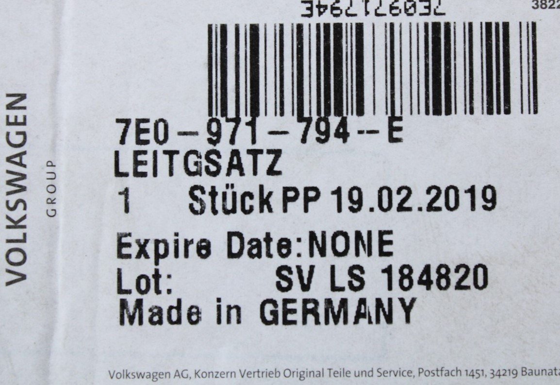 VW Transporter T6 positive battery wiring loom harness 7E0971794E