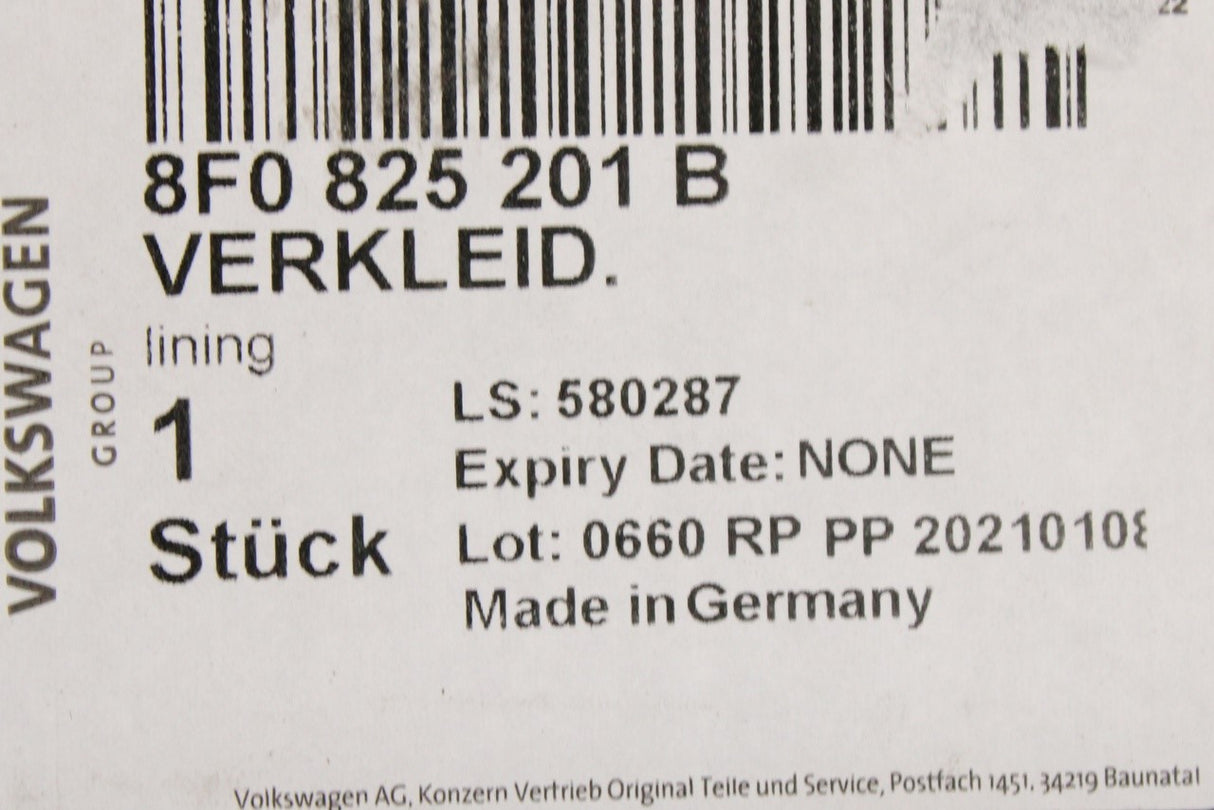 Audi RS5 Cabriolet 2013-16 underbody trim (front left) 8F0825201B