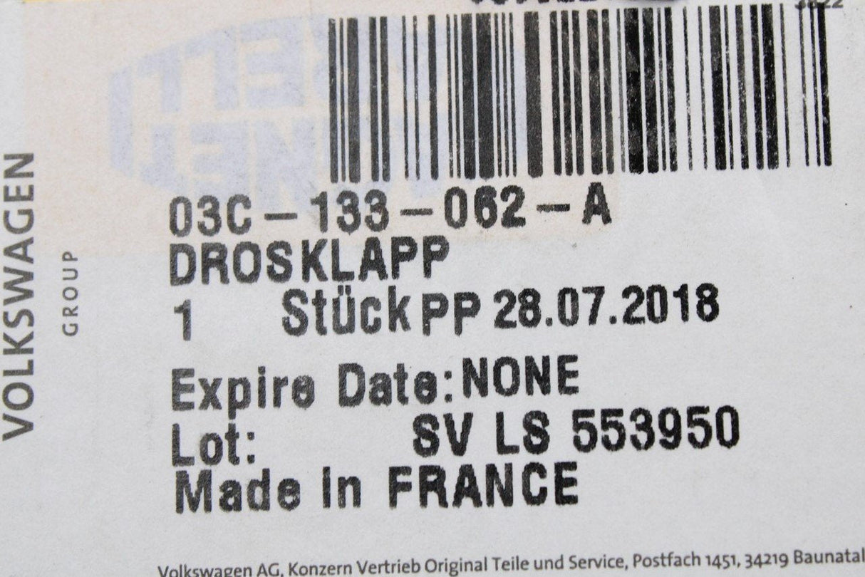VW Golf Passat Audi A3 Skoda Octavia 1.6 FSI throttle body 03C133062A