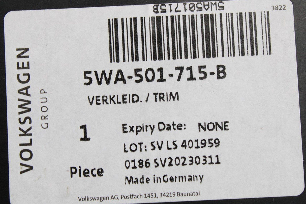VW Golf MK8 Audi A3 Skoda SEAT Leon 2020- trim for rear axle 5WA501715B