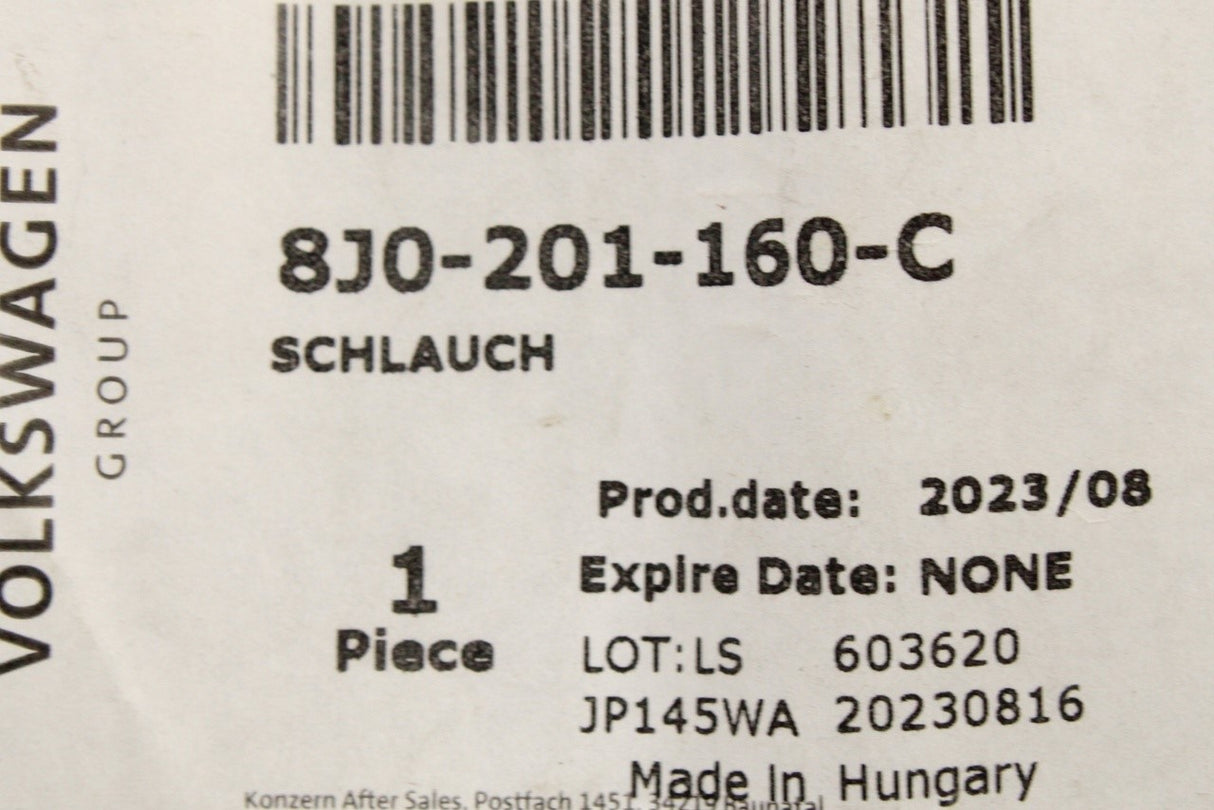 Audi TT TTS 07-14 charcoal canister breather pipe valve 8J0201160C