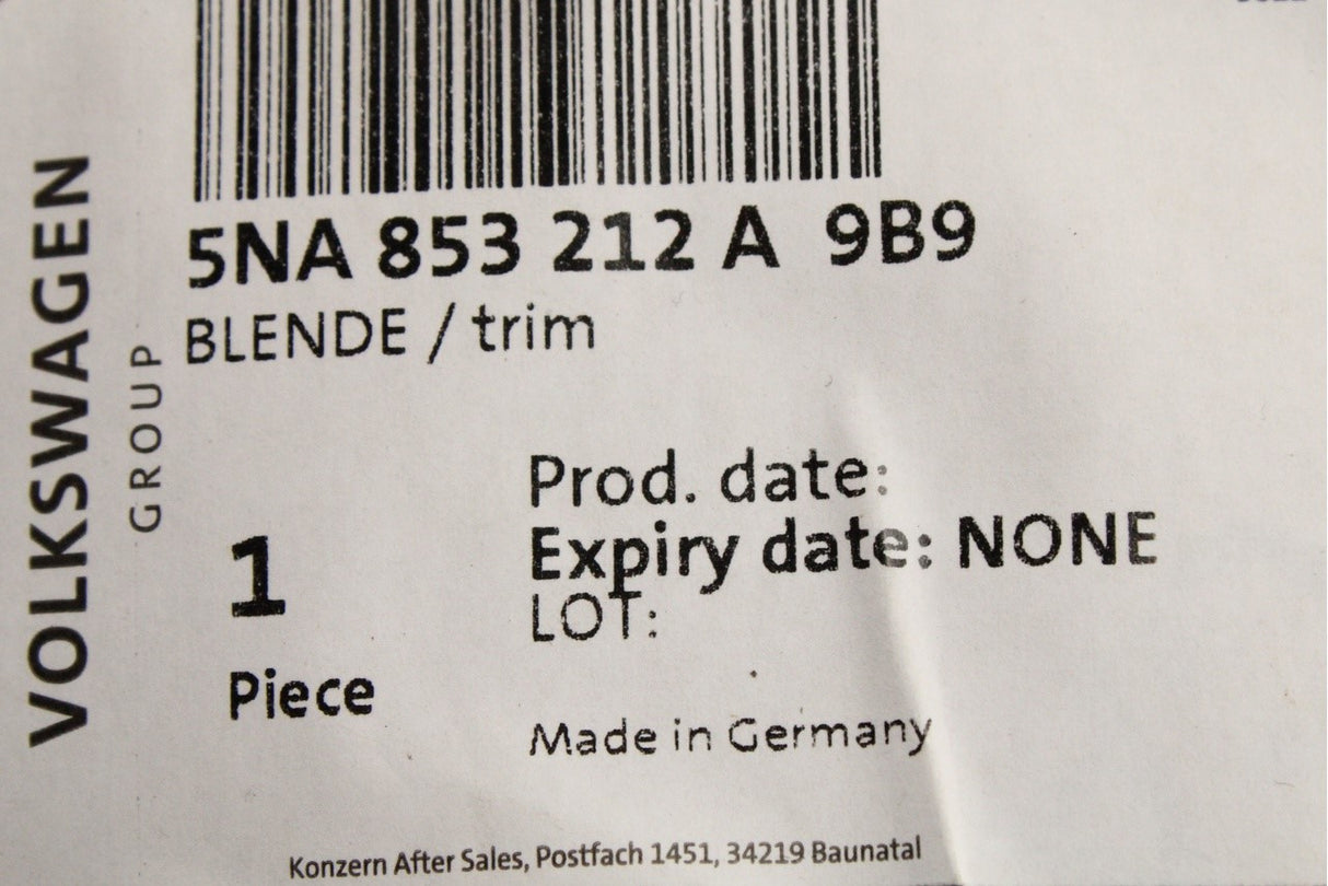 VW Tiguan 16-24 bumper fog light grille trim (right) 5NA853212A 9B9