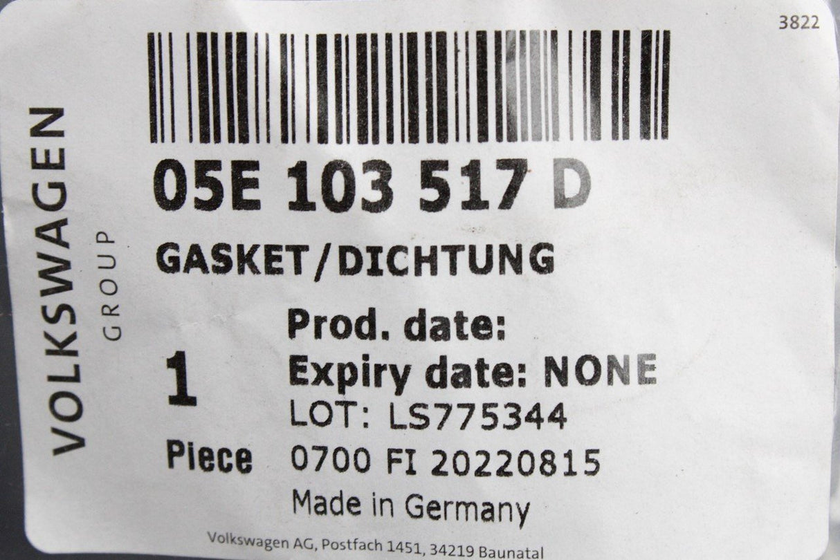 VW Audi Skoda SEAT crank-case breather gasket seal (1.5 TSI) 05E103517D
