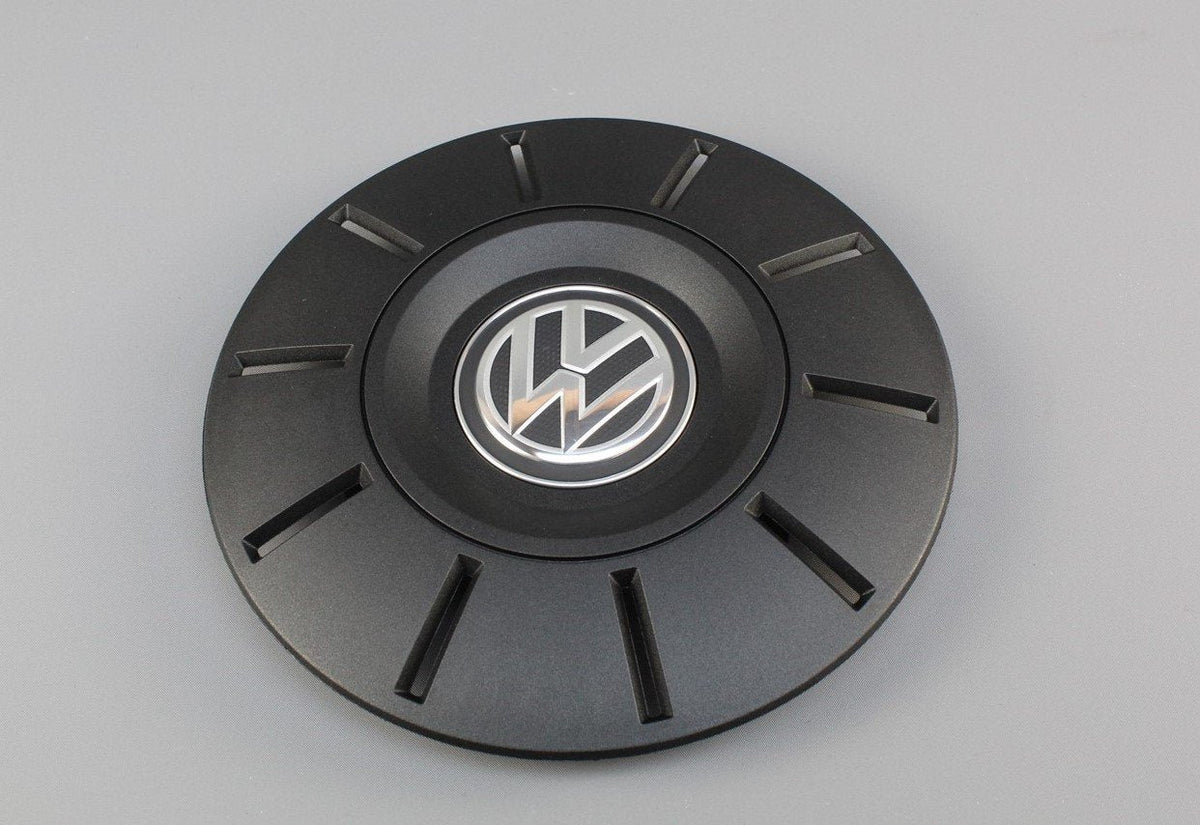 VW Transporter T6 T6.1 steel wheel centre cap (x1) 7E0601151B LDO, view 1