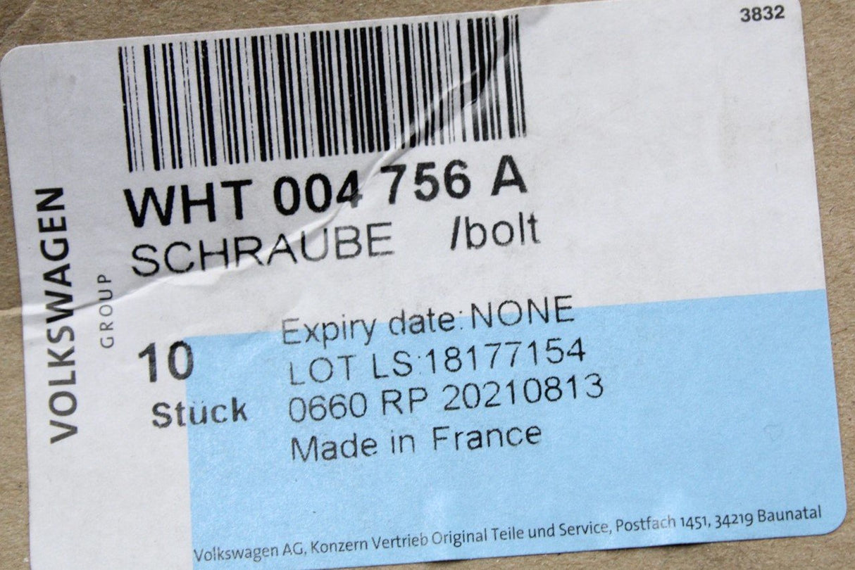 Audi A4 S4 A5 S5 A6 S6 A7 RS4 RS5 13-on subframe bolt (rear) WHT004756A
