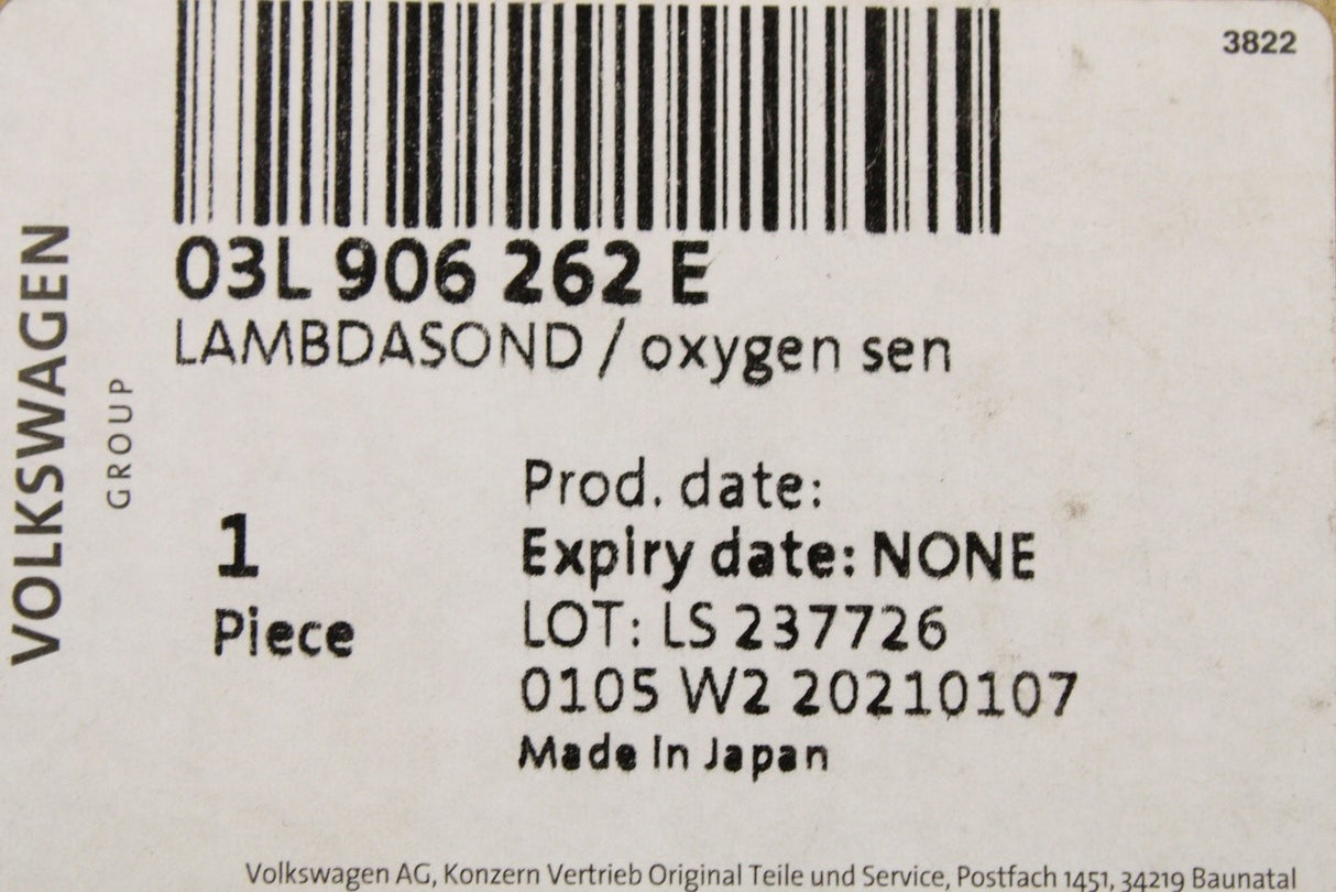 VW Polo Audi  Skoda Rapid SEAT 09-on lambda sensor (pre cat) 03L906262E