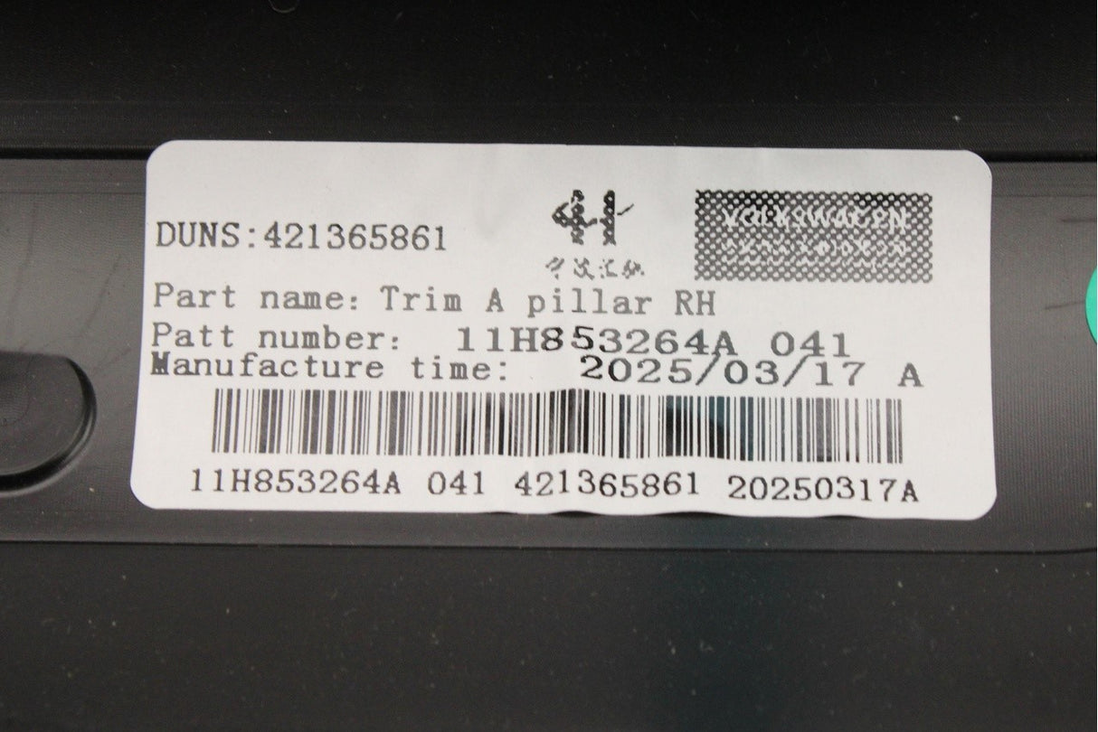 Cupra Tavascan 2024-on exterior a-pillar trim (right) 11H853264A 041