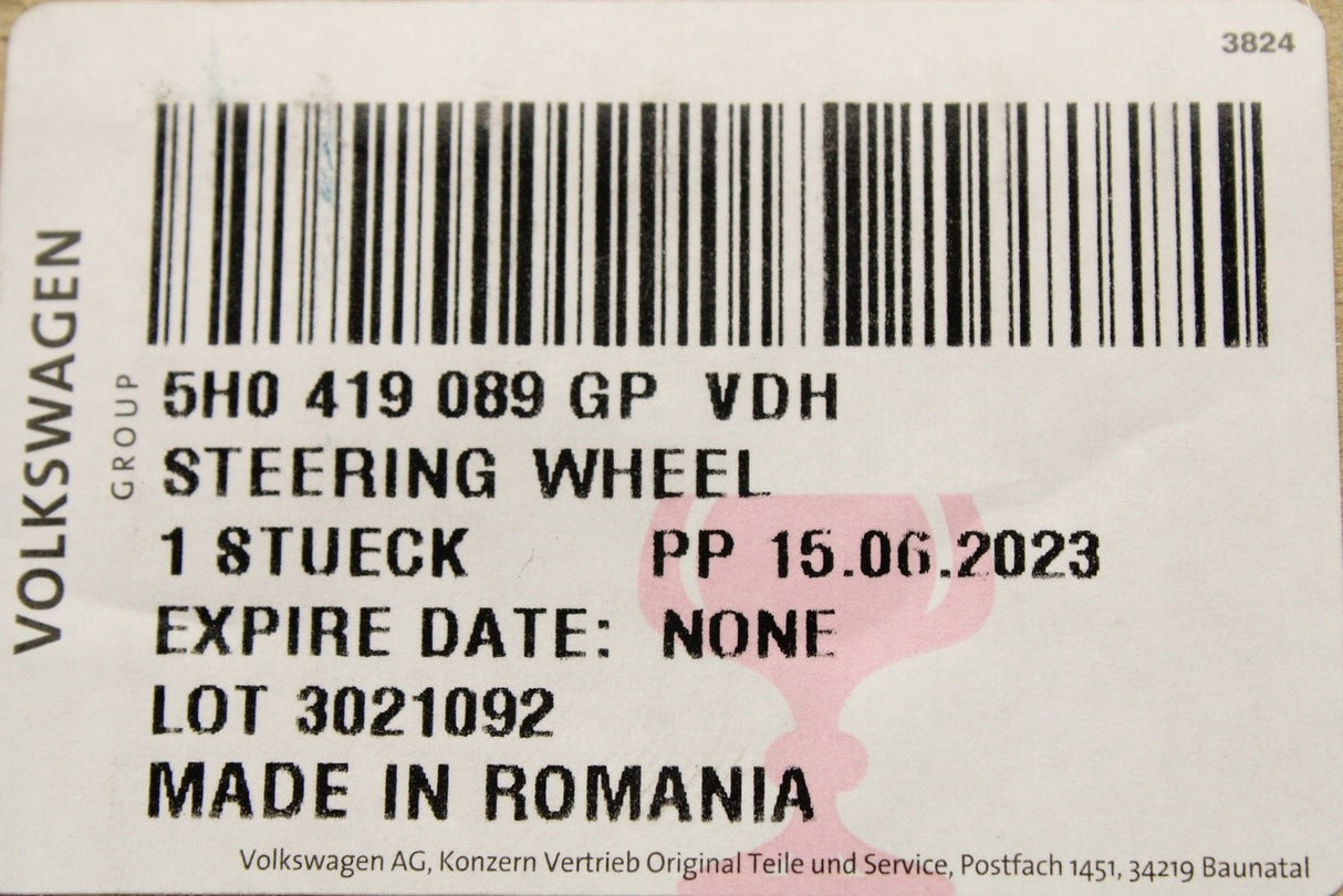 VW Golf MK8 20-on Tiguan multi-function steering wheel 5H0419089GP VDH