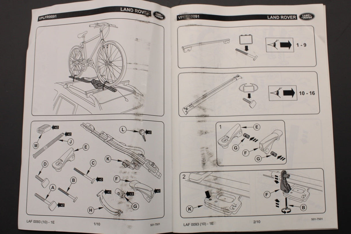 Land Rover accessory roof bar bicycle carrier VPLFR0091