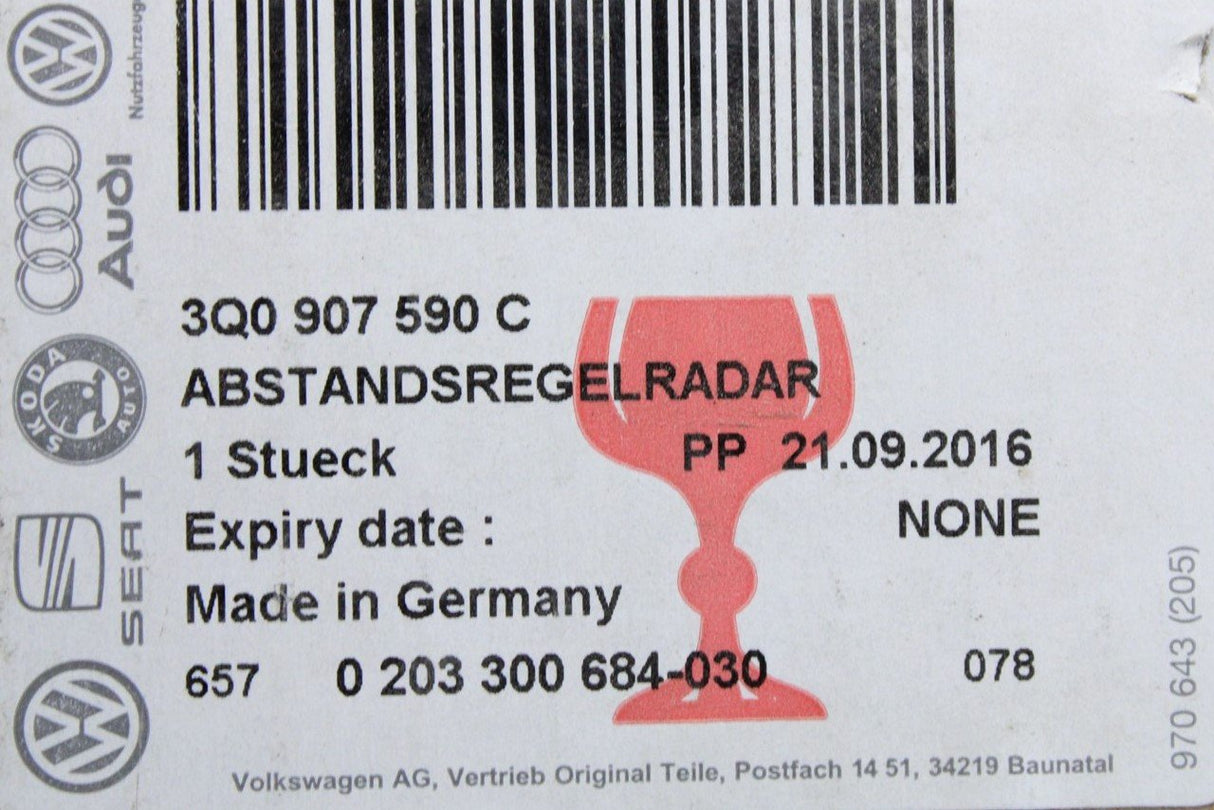 VW Passat Tiguan Audi Q2 lane change assist control unit left 3Q0907590C