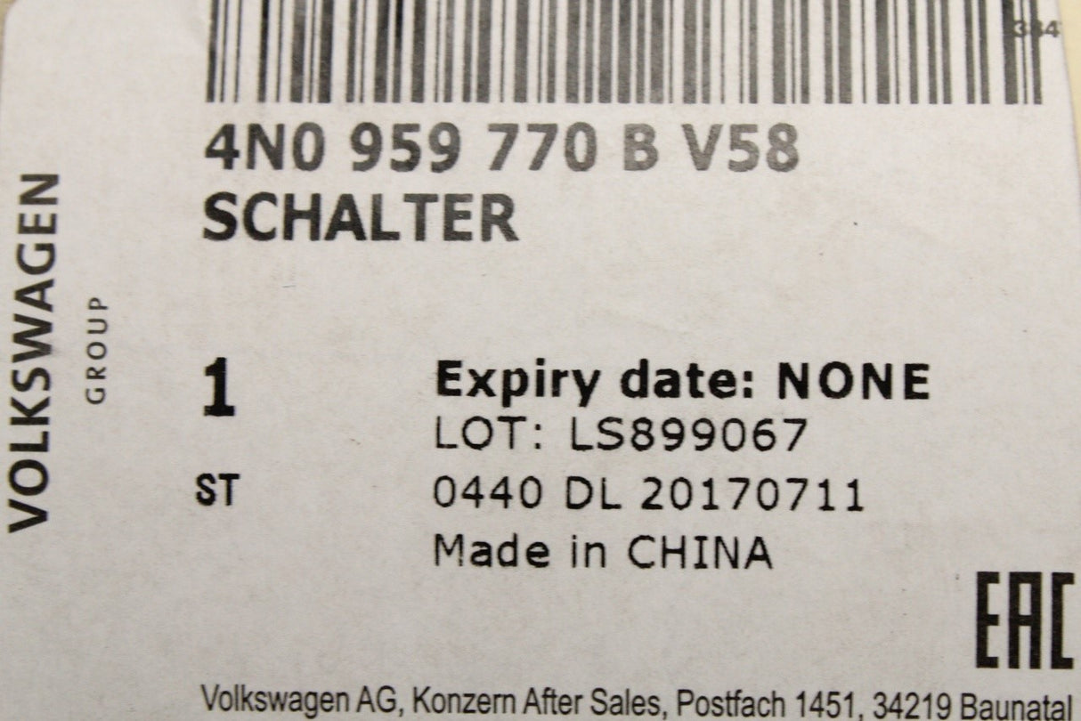 Audi A8 S8 18- seat position memory switch (front right) 4N0959770B V58