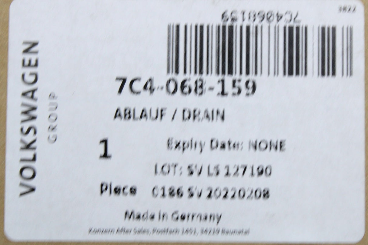 VW Grand California 2017-on sink drain plug and trap 7C4068159