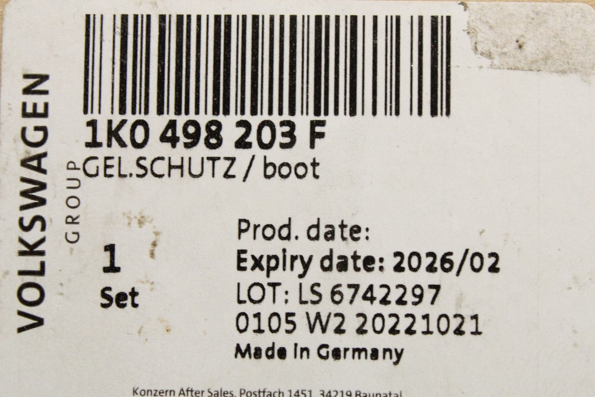 VW Passat Tiguan 4-motion Audi Q3 CV boot kit (front outer) 1K0498203F