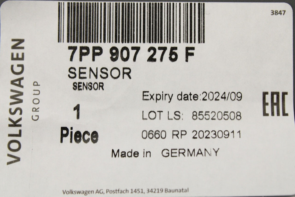 VW Touareg Audi tyre pressure monitor TPMS sensor 7PP907275F