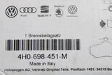 Audi A8 S8 2010-2017 brake pad set (rear) 4H0698451M