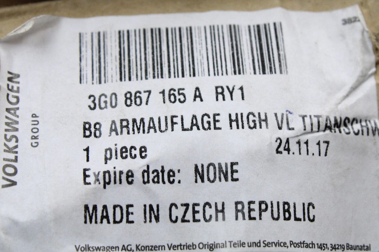 VW Passat B8 2015-on interior door arm rest (front left) 3G0867165A RY1