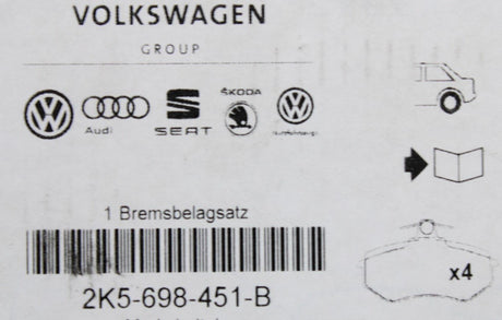 VW Caddy Sharan Audi Q3 brake pads set (rear) 2K5698451B