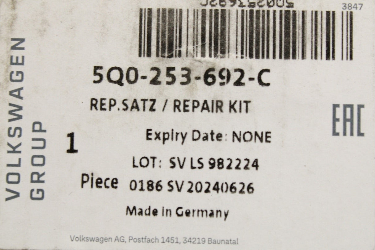 VW Golf MK8 Audi Q3 Skoda SEAT 15-on exhaust flap repair kit 5Q0253692C