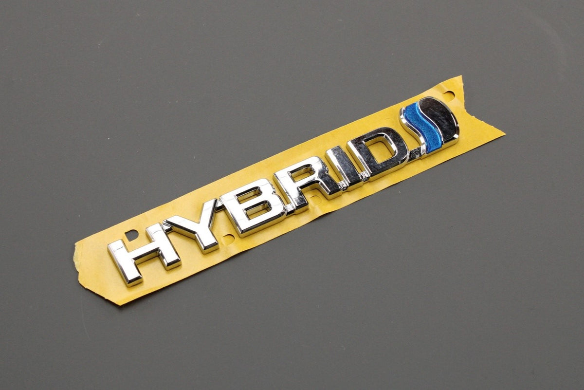 Toyota Yaris 2020-on front wing 'hybrid' emblem (left) 75374-K0040, view 1