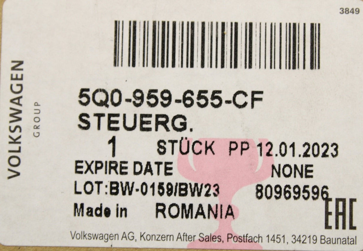 VW T-Roc Skoda Superb SEAT 2015-on air bag control unit 5Q0959655CF