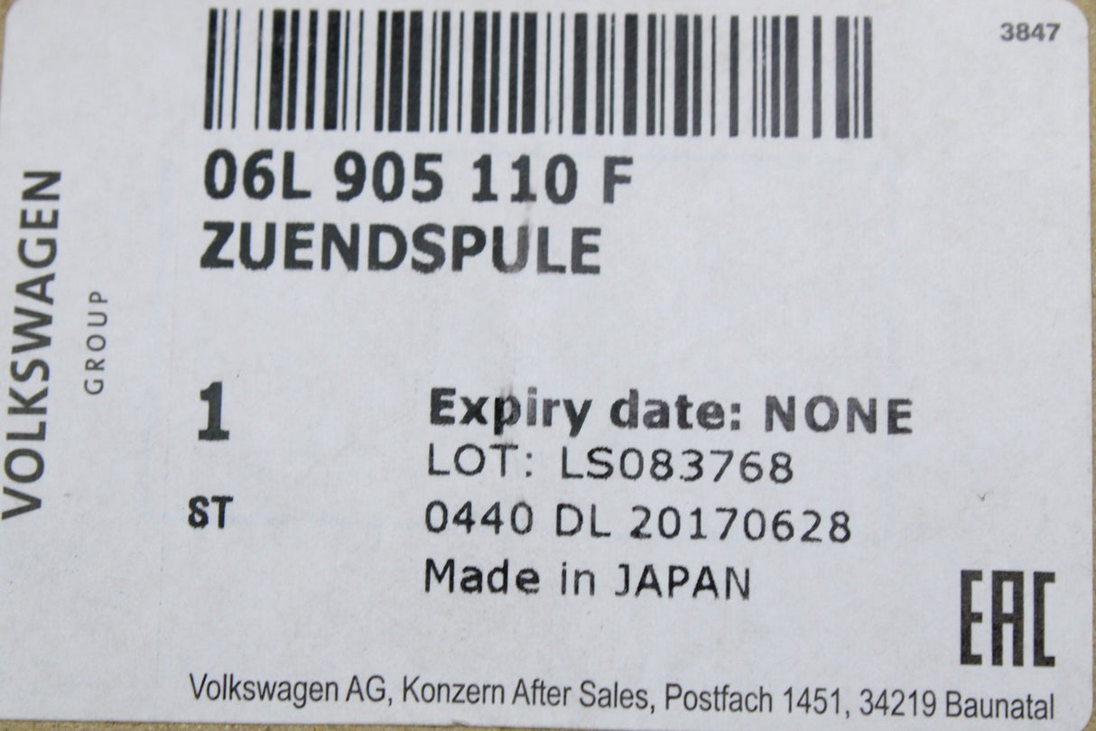 VW Audi Skoda SEAT 2010-on 1.4 2.0 TSI ignition coil pack 06L905110F