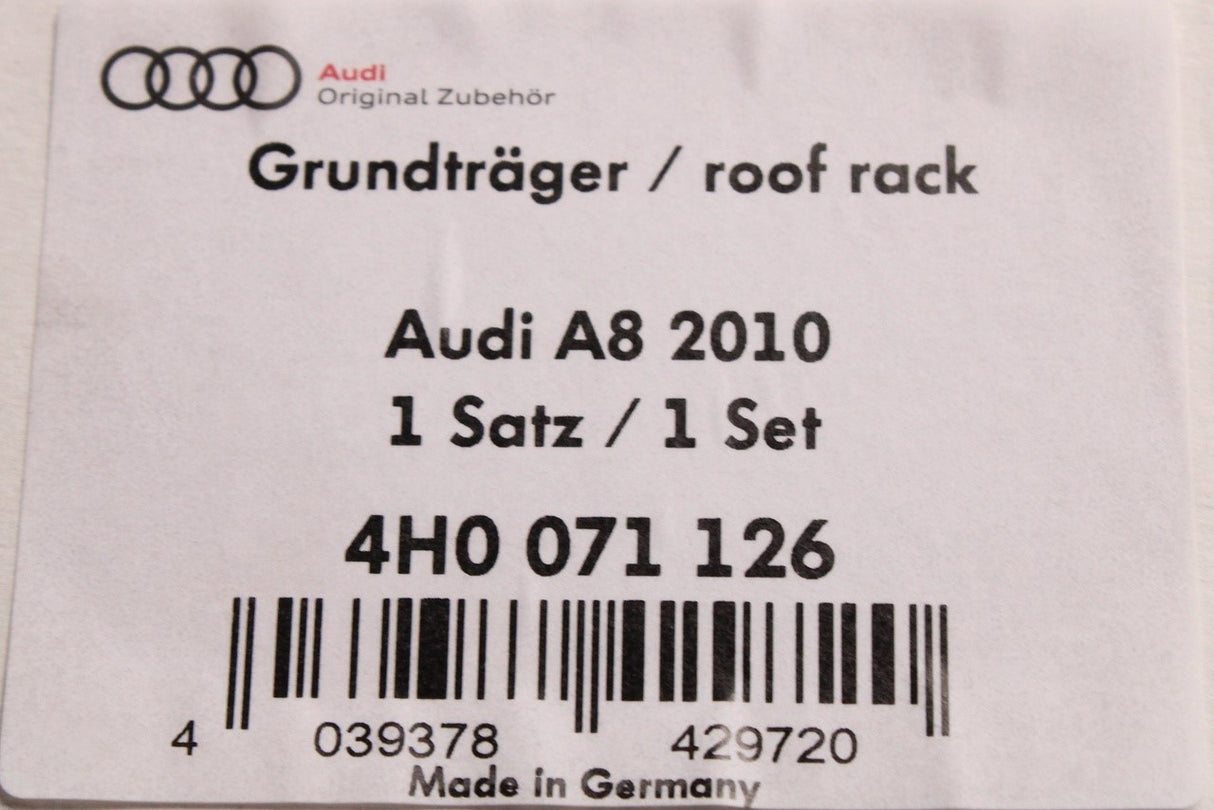 Audi A8 S8 D4 2011-2017 accessory roof bars 4H0071126