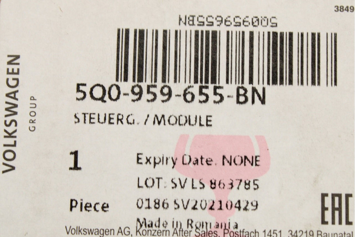 VW Jetta Audi Q2 Q3 RSQ3 SEAT Tarraco airbag control unit 5Q0959655BN
