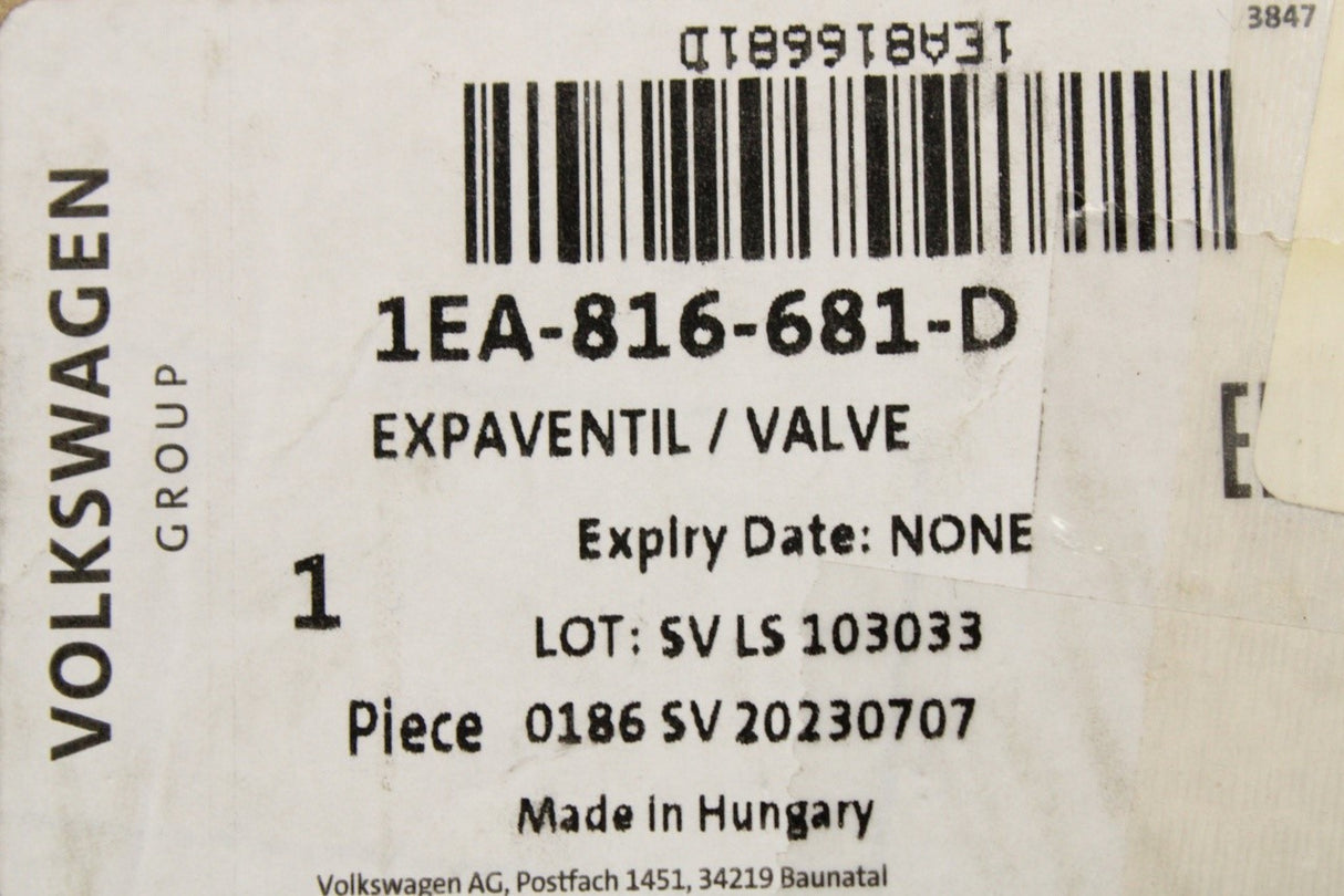 VW ID.Buzz ID.3 Skoda Cupra 2020-on heat pump expansion valve 1EA816681D