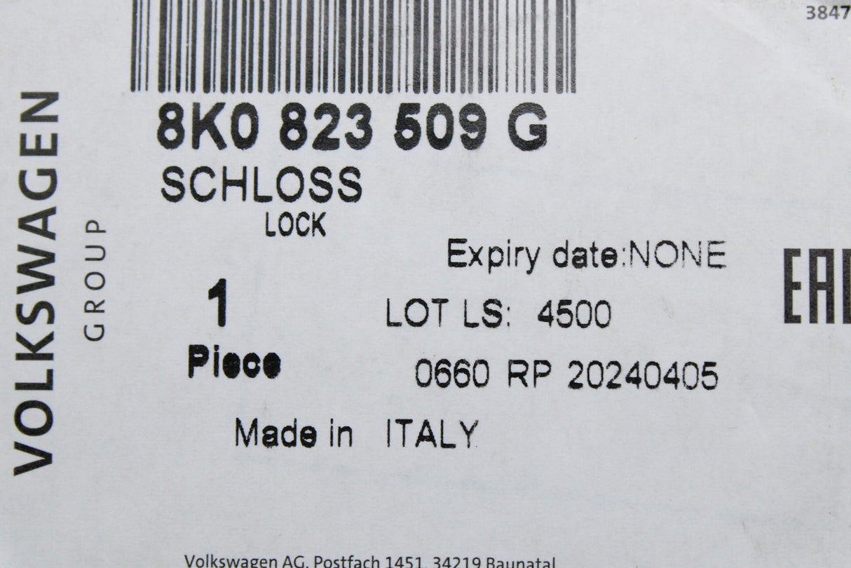 Audi A4 S4 RS4 A5 Q5 R8 07-16 bonnet lock with microswitch 8K0823509G