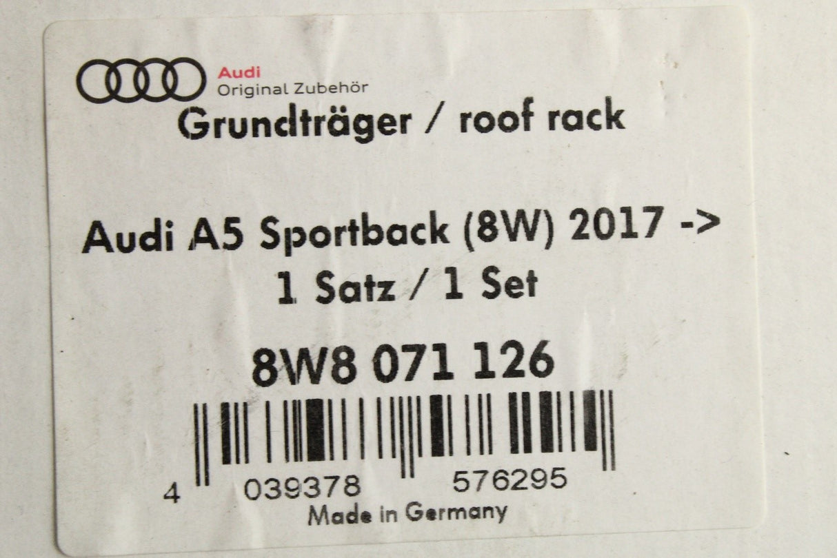 Audi A5 S5 RS5 Sportback 2017-on accessory roof bars 8W8071126