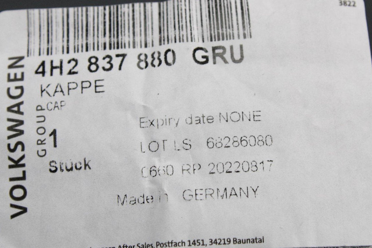 Audi A6 A7 A8 RHD door handle lock barrel trim (right) 4H2837880 GRU