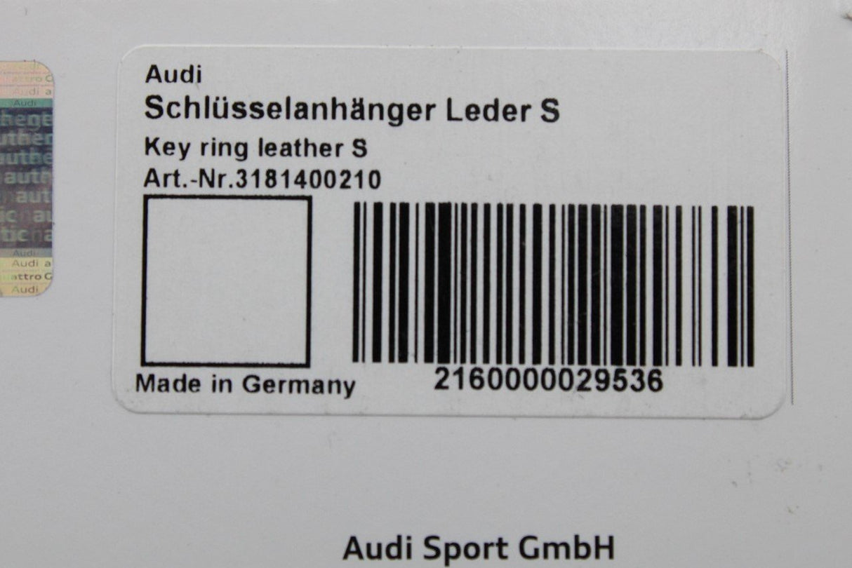 Audi S logo leather keyring 3181400210