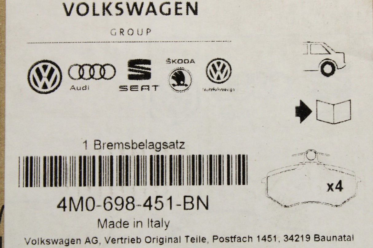 Audi Q7 2016-on Q8 2019-on brake pads (rear) 4M0698451BN