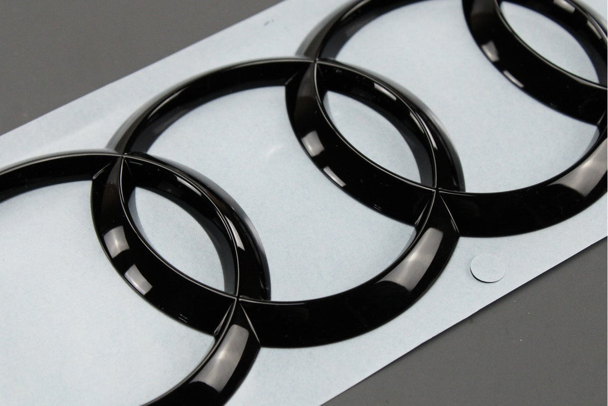 Audi TT TTS 2015-on black Audi rings badge emblem (rear) 8S0071802, view 1