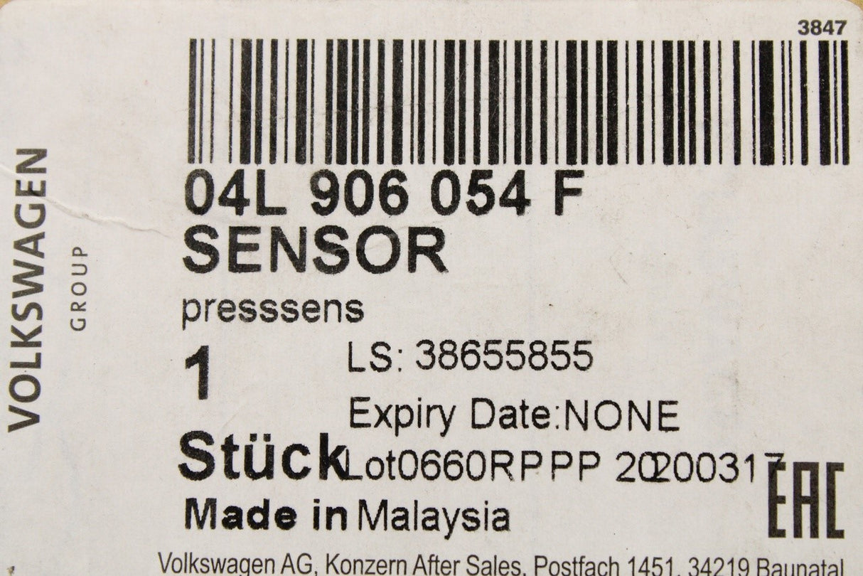 VW Audi Skoda SEAT fuel rail pressure sensor (2.0 3.0 TDI) 04L906054F